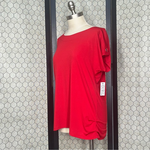 CURE. Split Short Sleeve Top - Picture 2 of 11